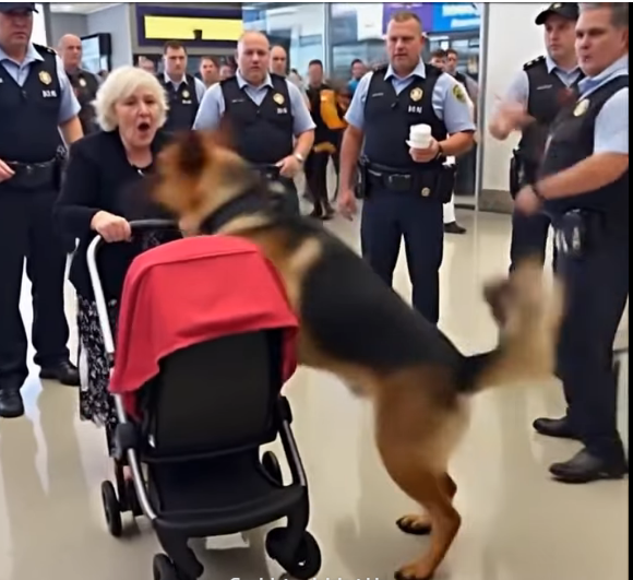 HİZMET KÖPEĞİ HAVALİMANINDAKİ BEBEK