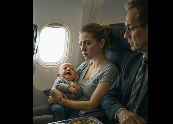 Uçakta takım elbiseli bir adam