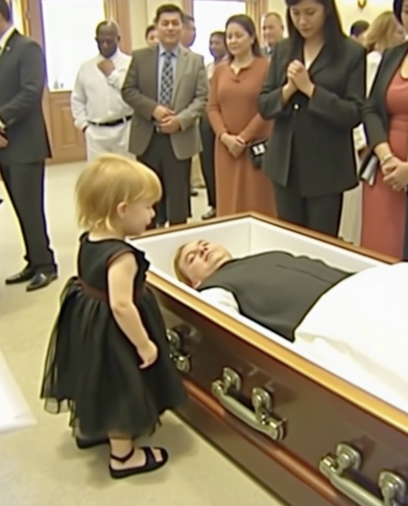 Babasının cenazesi sırasında küçük bir kız tabuta baktı
