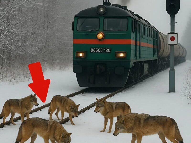 Kurt sürüsü rayların üzerinde hareketsiz duruyordu