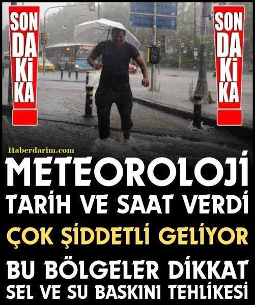 Meteoroloji saat verip uyardı