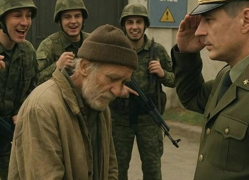 ASKERLER ÜS KAPISINDA YAŞLI ADAMLA DALGA GEÇTİ