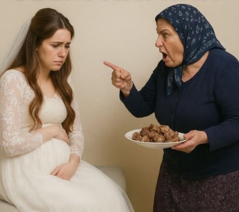Bigün hamile bir gelinin canı et istemiş