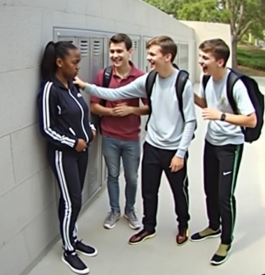 Irkçı kabadayılar okulda siyahi bir kızı ellemeye çalıştılar