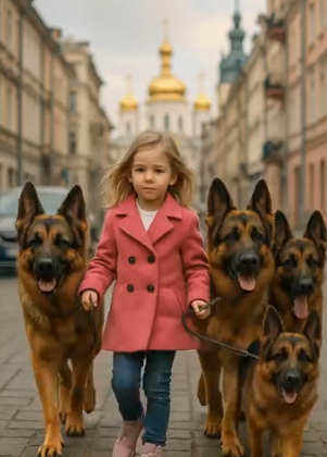 Küçük kız her sabah devasa köpekleri gezdiriyordu