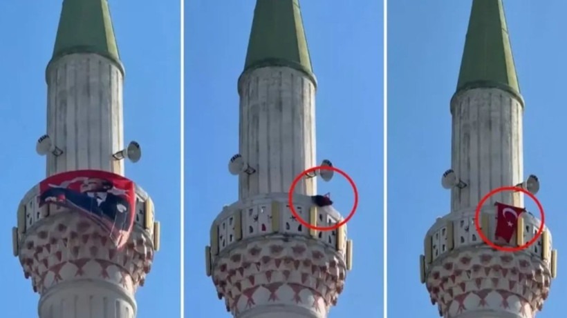 Camiden Atatürk İndiren Bakın Kim Çıktı