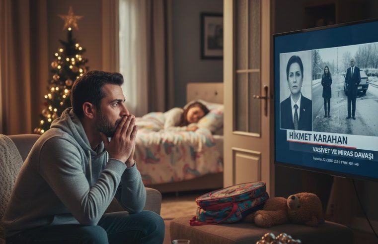 Karlı bir otoyolda lastiği patlamış