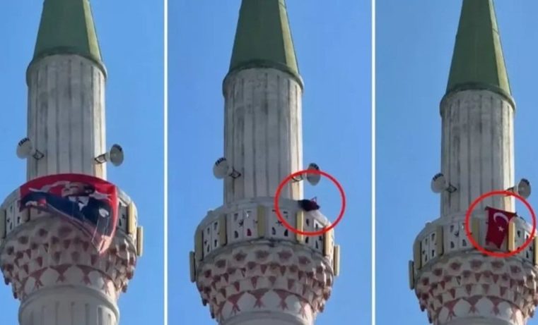 Kenti karıştıran bayrak