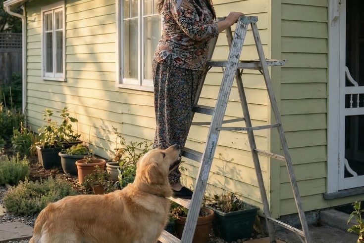 Evin yakınındaki eski elma