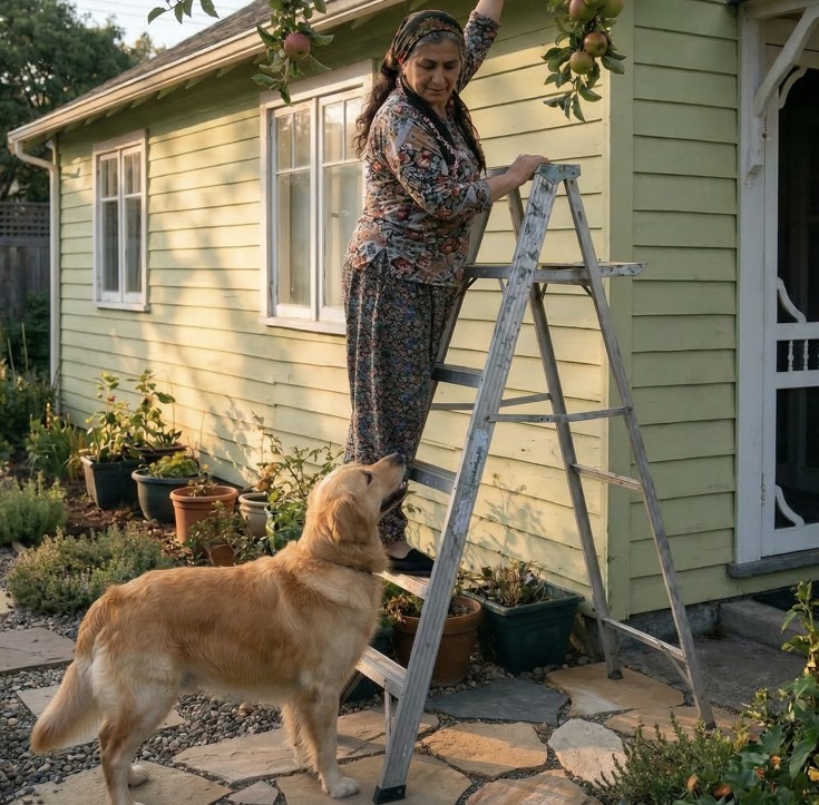 Evin yakınındaki eski elma