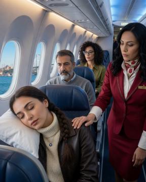 8A numaralı koltuğunda uyuyordu